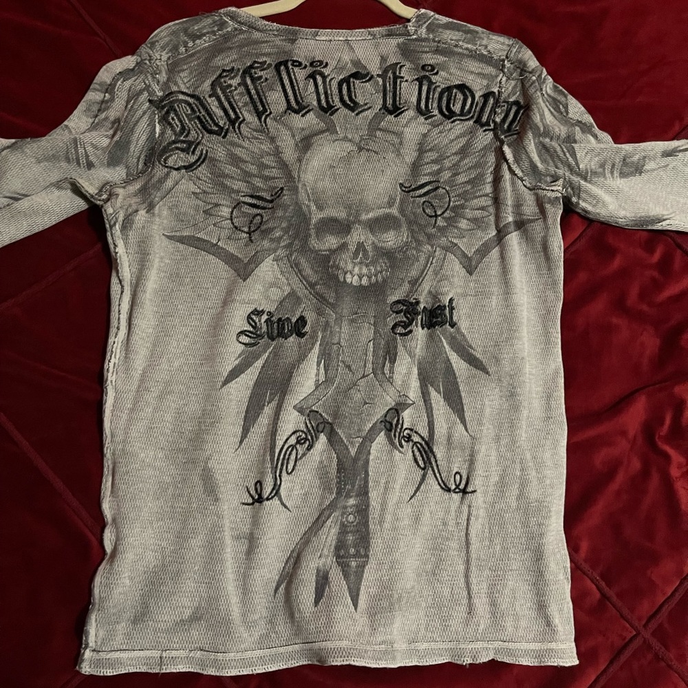 For 2 Affliction, size small, good condition, color blue,